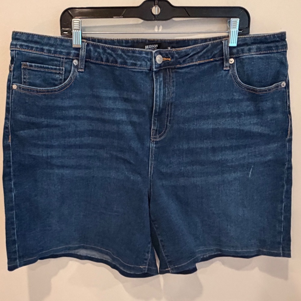 Hudson Los Angeles Womens Denim Shorts Size 18/38 Medium Wash Blue Stretch